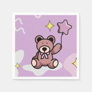 Birthday Girl Teddy Bear Napkins