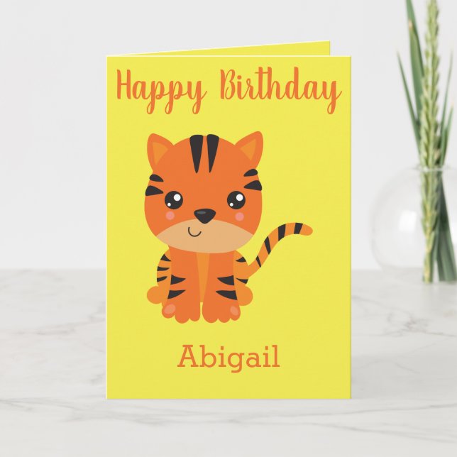 Birthday girl tiger card (Front)