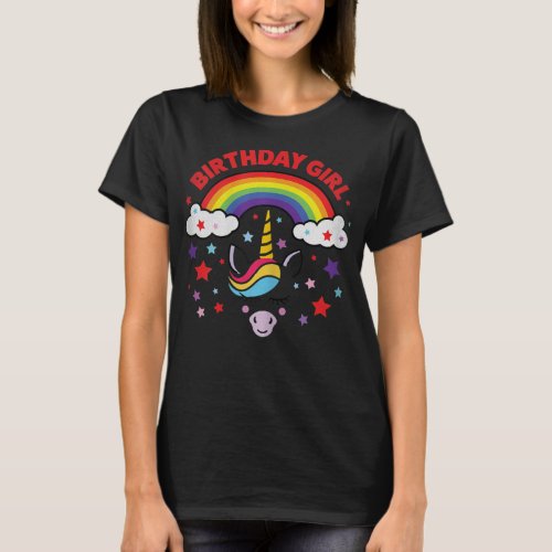 Birthday Girl Unicorn Happy B_day Rainbow Party Gi T_Shirt