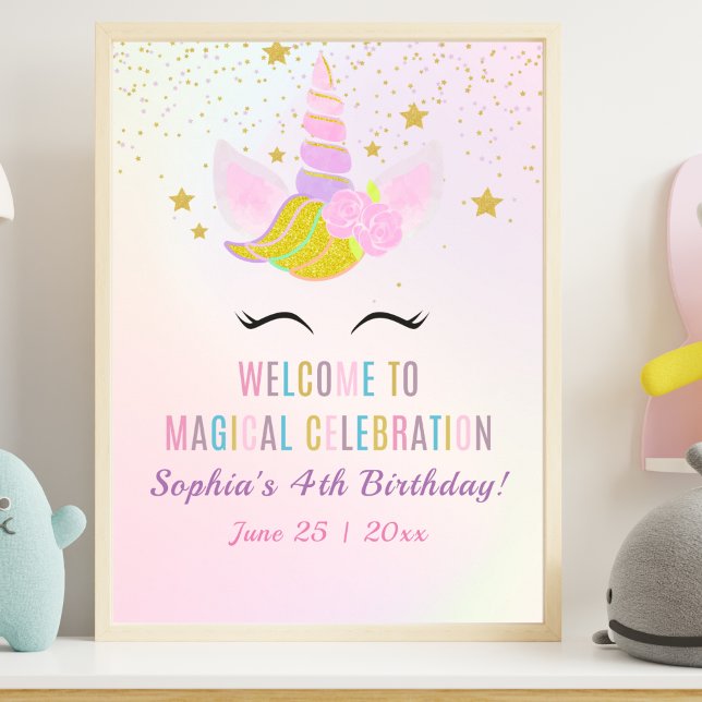 Birthday Girl Unicorn Magical Celebration Poster (Creator Uploaded)