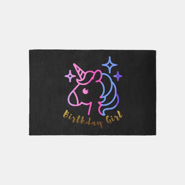 Birthday Girl unicorn unicorn unicorn gift Rug (Front)