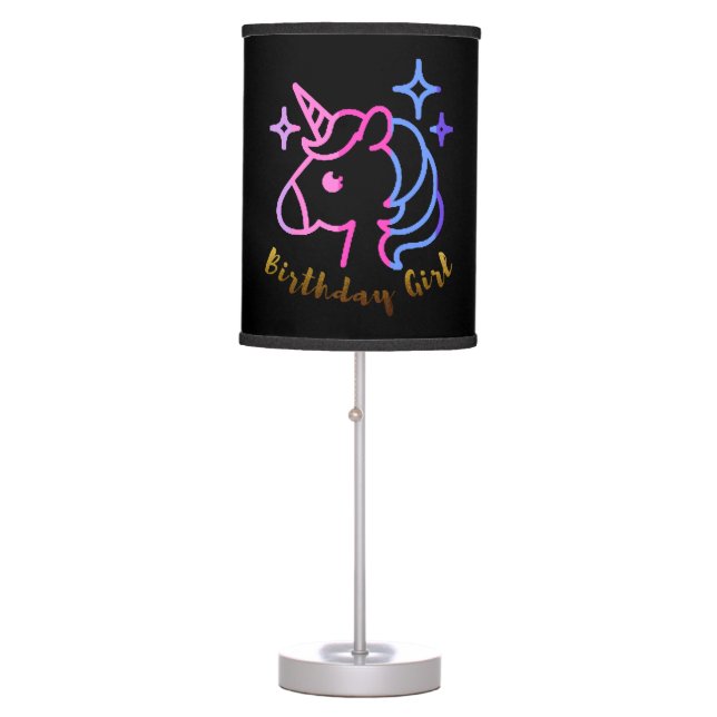 Birthday Girl unicorn unicorn unicorn gift Table Lamp (Front)