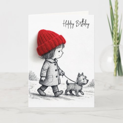 Birthday Girl Walking Her Dog