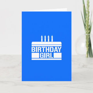 Birthday girl with cake card