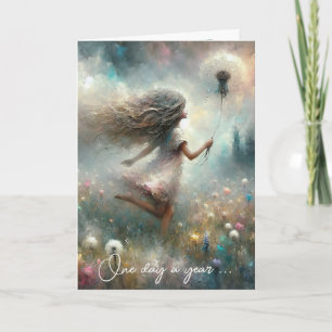 Birthday Girl with Dandelion Monet Card