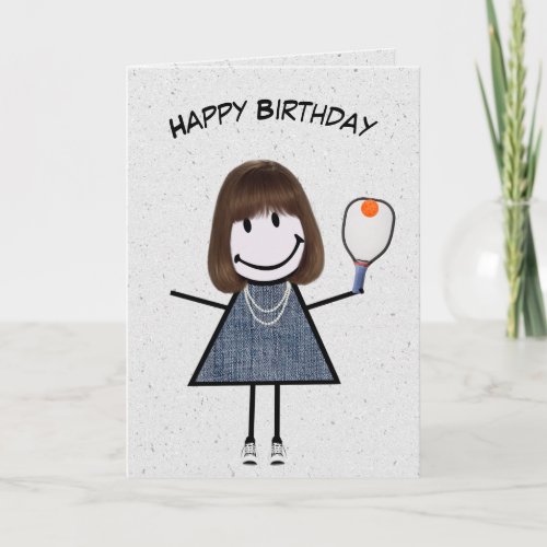 Birthday Girl With Pickleball Paddle Card