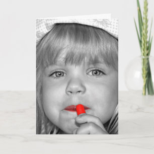 Birthday Girl With Red Lipstick Card