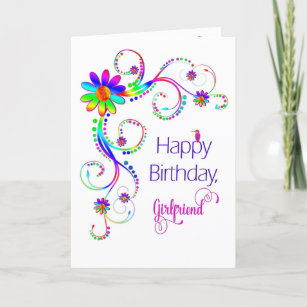 Abstract Floral Birthday Cards Zazzle