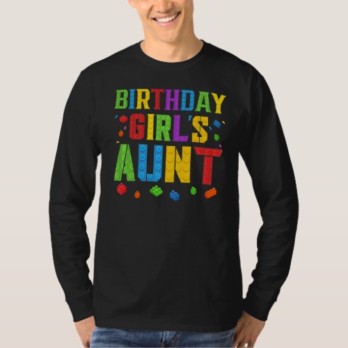 Birthday Girls Aunt Blocks Master Builder Brick B T_Shirt