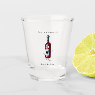 Birthday glass, wine themed  shot glass