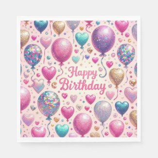 Birthday Glittery Balloons