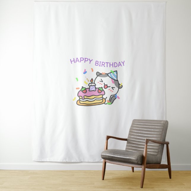 Birthday Glow Up Mode Tapestry (In Situ)