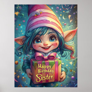 Birthday Gnome – Happy Birthday Sister Poster