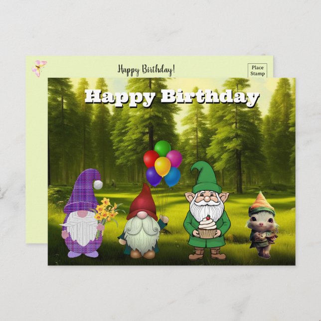 Birthday Gnome Postcard (Front/Back)