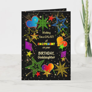 Birthday, Goddaughter, Abstract Galaxy, Colorful Card
