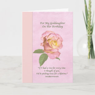 Birthday, Goddaughter Peace Rose Card