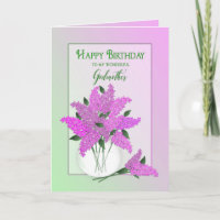 Birthday, Godmother, Lilacs in a Vase