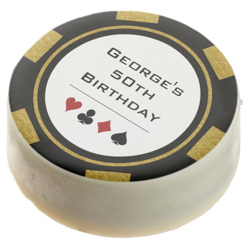Birthday Gold Black Poker Chip Las Vegas Casino Chocolate Covered Oreo