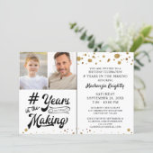 Birthday Gold Confetti # YEARS IN THE MAKING Photo Invitation (Standing Front)