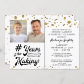 Birthday Gold Confetti # YEARS IN THE MAKING Photo Invitation (Front/Back)
