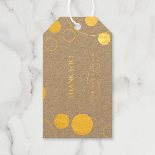Birthday Gold Foil Gift Tags Luggage