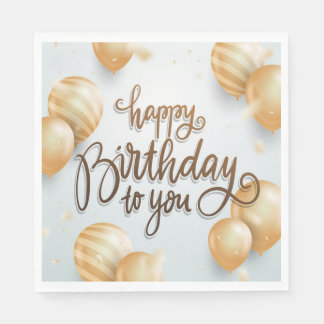 Birthday Gold Napkins