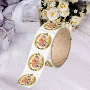 Birthday gold photo man myth legend classic round sticker