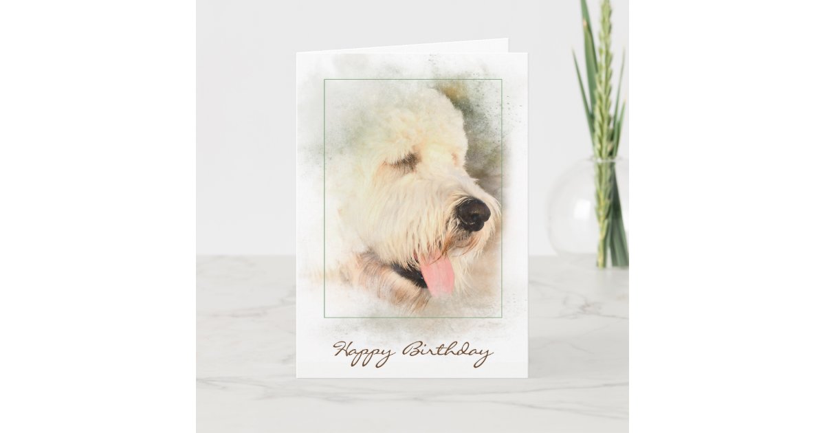 Birthday Golden Doodle In Frame Card Zazzle Com