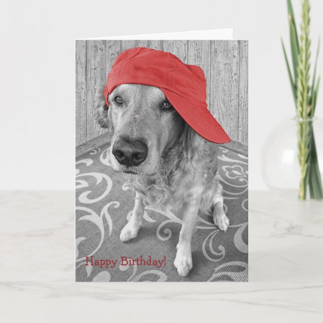 Birthday Golden Retriever Card (Front)
