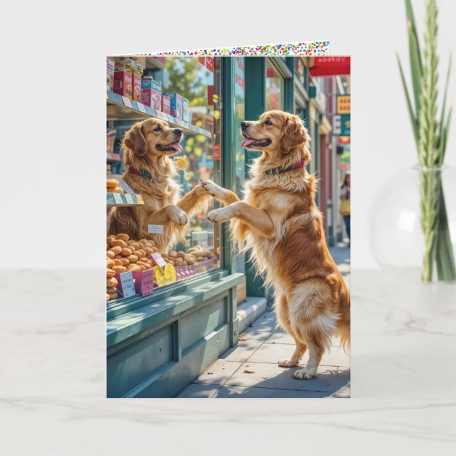 Birthday Golden Retriever Card (Front)