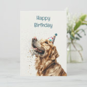 Birthday Golden Retriever Dog (Standing Front)