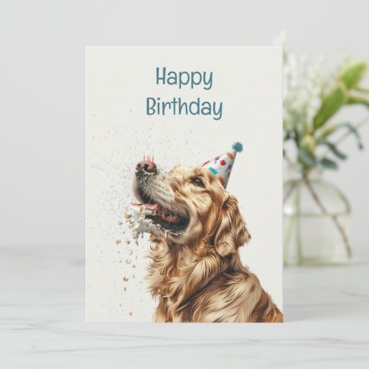 Birthday Golden Retriever Dog (Standing Front)