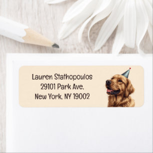 Birthday Golden Retriever Dog Label