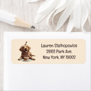 Birthday Golden Retriever Dog Label