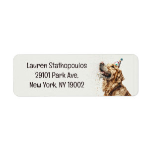 Birthday Golden Retriever Dog Label