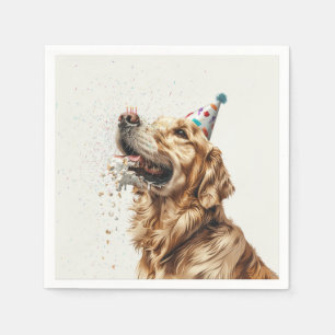 Birthday Golden Retriever Dog Napkins