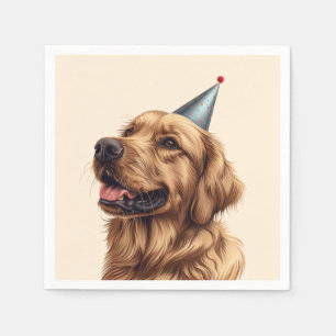 Birthday Golden Retriever Dog Napkins