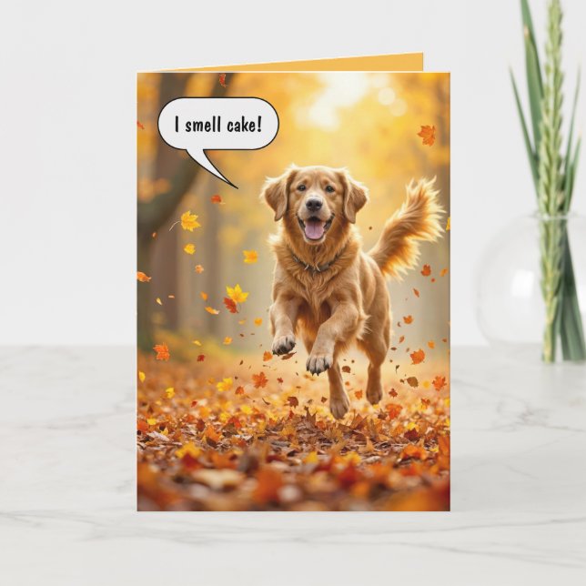 Birthday Golden Retriever Humor Card (Front)
