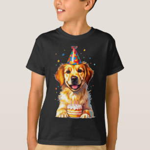Birthday Golden Retriever, Party Dog T-Shirt