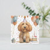 Birthday Goldendoodle Dog (Standing Front)