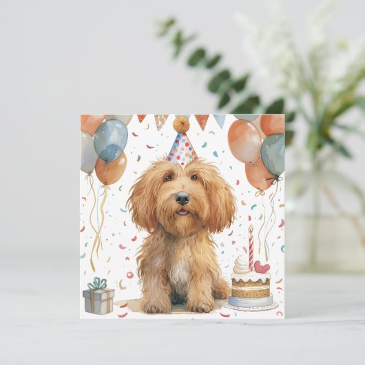 Birthday Goldendoodle Dog (Standing Front)