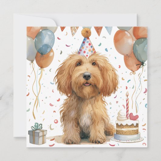 Birthday Goldendoodle Dog (Front)
