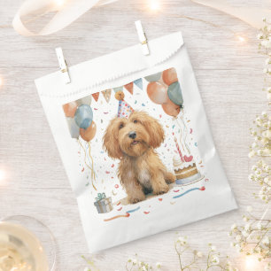 Birthday Goldendoodle Dog Favor Bag