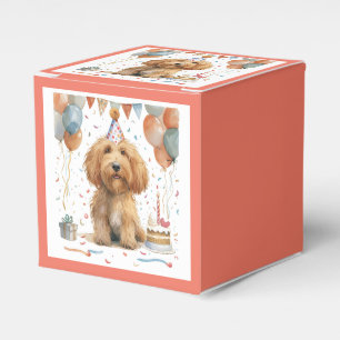 Birthday Goldendoodle Dog Favor Boxes