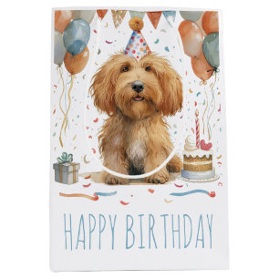 Birthday Goldendoodle Dog Medium Gift Bag