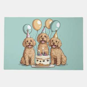 Birthday Goldendoodle Dogs Doormat