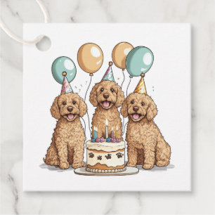 Birthday Goldendoodle Dogs Favor Tags