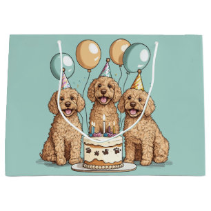 Birthday Goldendoodle Dogs Large Gift Bag
