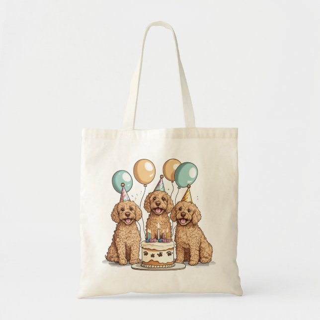 Birthday Goldendoodle Dogs Tote Bag (Front)