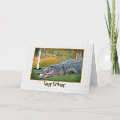 Birthday Golf Alligator Card